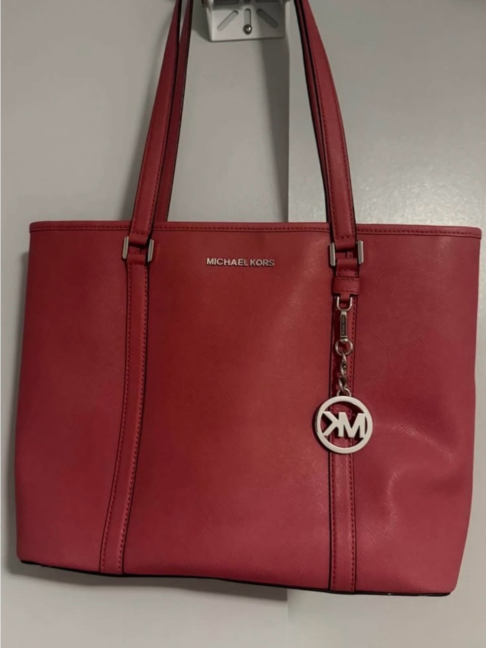 Michael Kors Pink Saffiano Leather Tote Bag